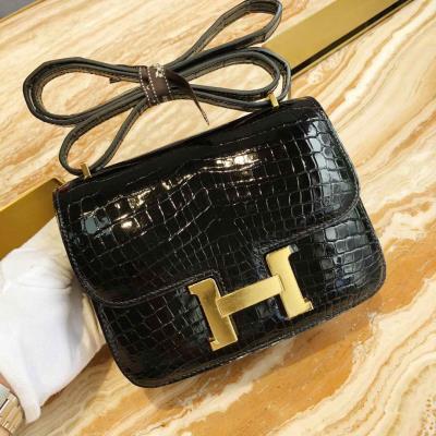 wholesale quality hermes constance 19 shinny niloticus crocodile 89 noir ghd